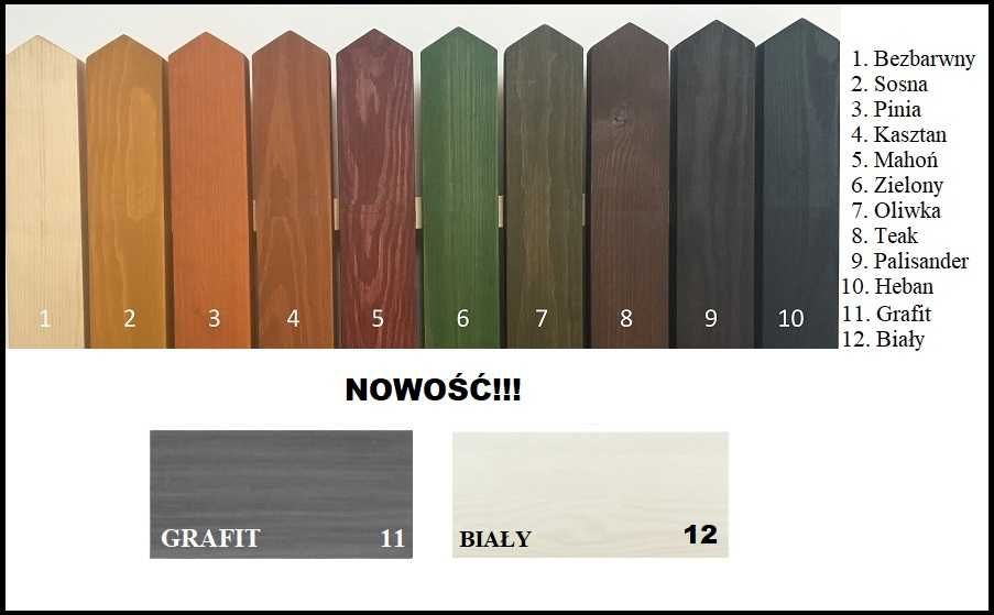 sztacheta olchowa drewniana szlifowana producent 80x8 cm,  gr 24 mm