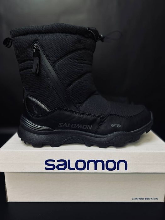 Чоловічі сапоги Salomon Чорні термо на хутрі чоботи Саломон