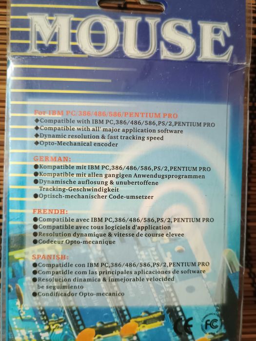 Retro mysz pod port PS2, przewodowa, optyczna, nowa