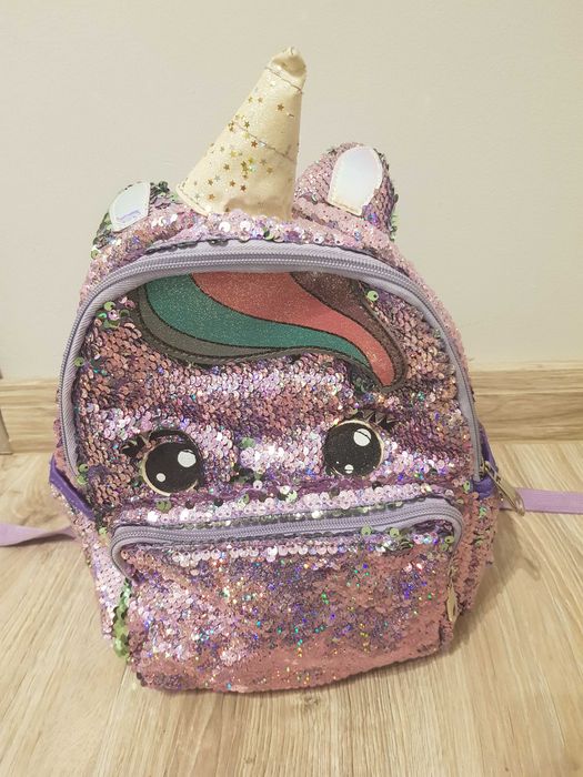 Plecak jednorożec  brokatowe cekiny fioletowy dla dziewczynki