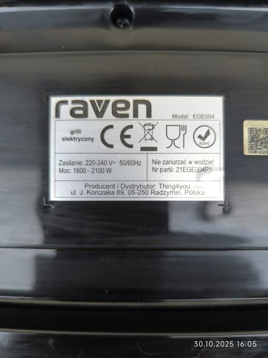 Grill elektryczny Raven