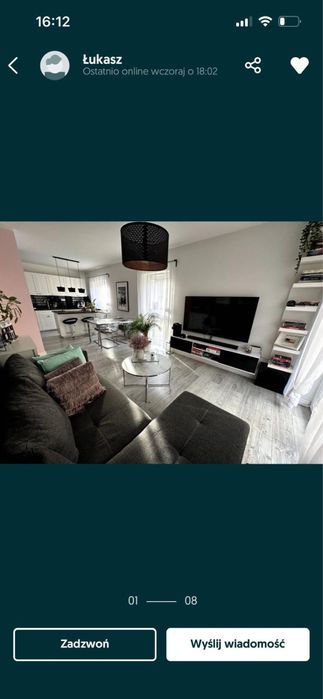 Nowoczesny apartament  58 m² z garderobą i ogrodem.  Do wynajęcia od zaraz.