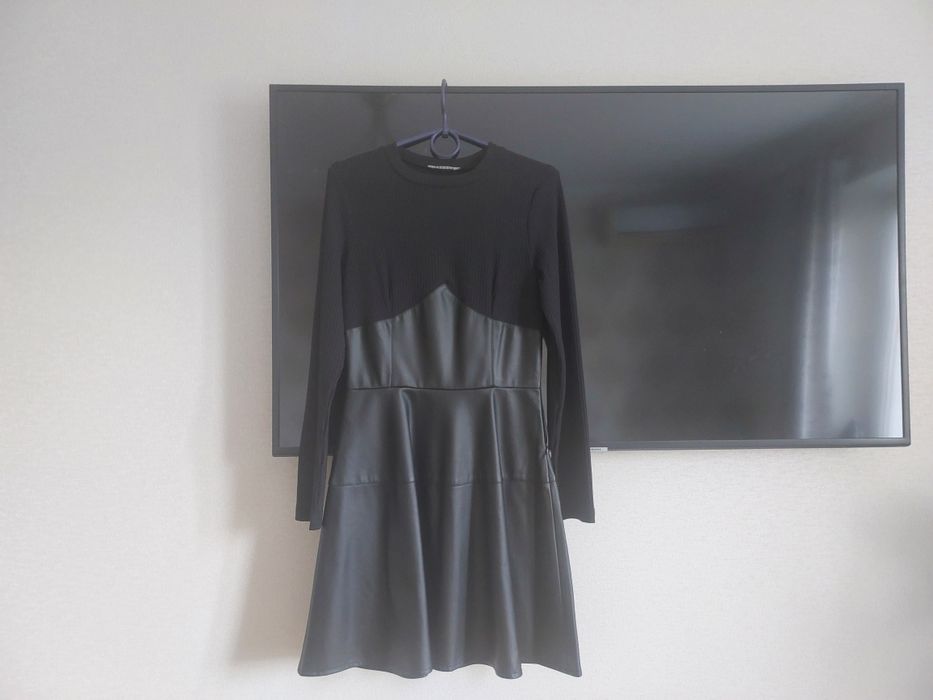 Платье 44 р-р, экокожа/ трикотаж