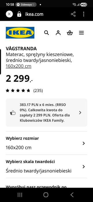 Łóżko z materacem 160 x 200