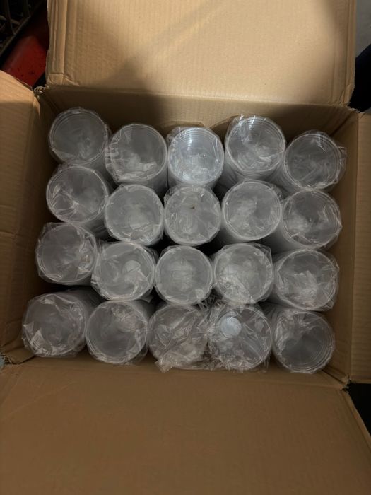 Copos plástico take-away 355ml + tampas (bebidas frias)