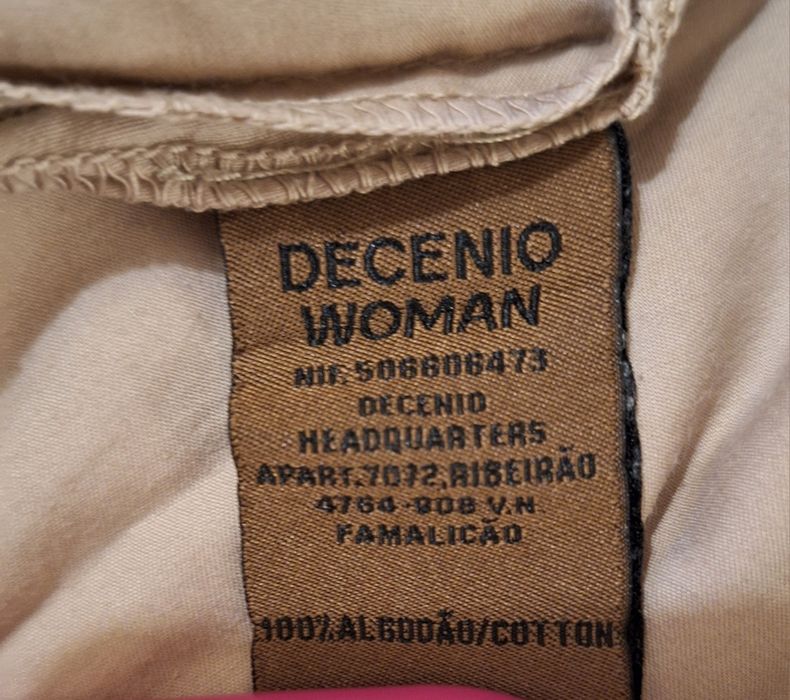 Vestido clássico, beje, 100% algodão, tamanho 40 - Decenio