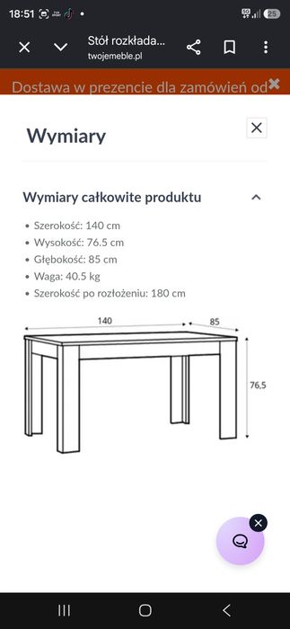 Stół LYON jasny dąb