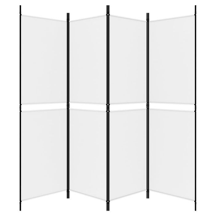 vidaXL Parawan 4-panelowy, biały, 200 x 180 cm, tkanina