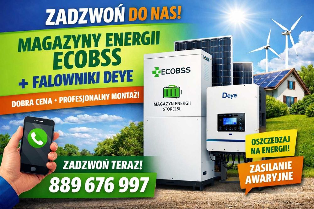 Magazyn energi ECO BSS 15,36kWh z falownikiem DEYE najnowszym - montaż