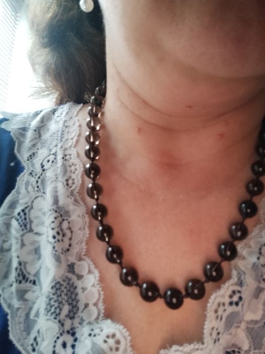 Бусы с нат.раухтопазом