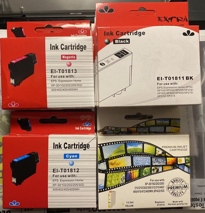 Tinteiro (10) para Epson XP (E1811 E1812 E1813 E1814) novos e selados