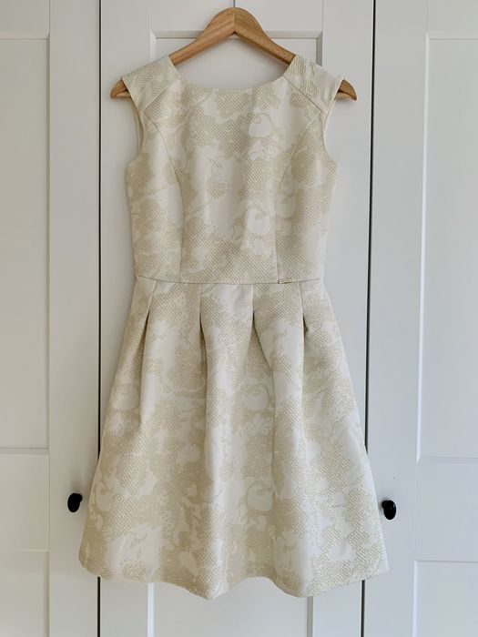 Sukienka koktajlowa Modello beżowa, 38 / M