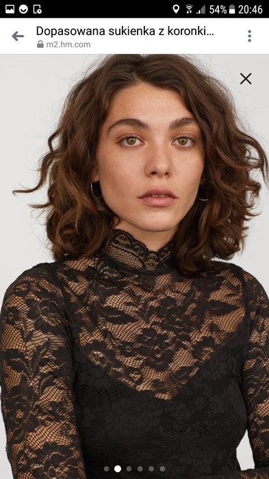 Sukienka koronkowa, mała czarna H&M. Rozmiar M