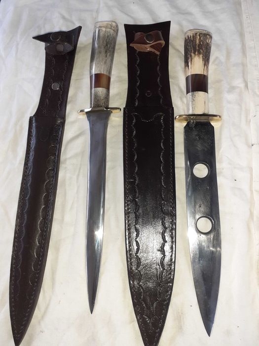 facas e lanças de caça, artesanais