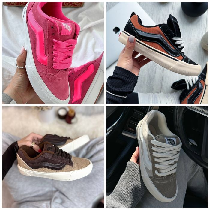 р36-45 Кеди Vans KNU skool black white pink grey beige blue