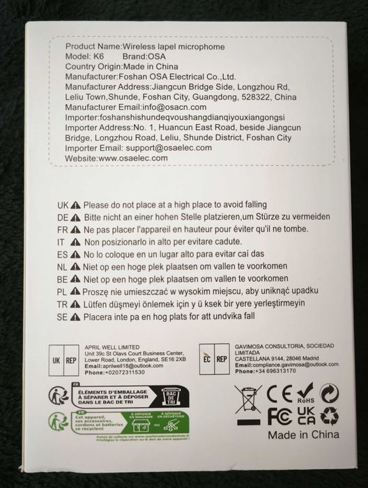 Mikrofony krawatowe OSA K6 USB-C Android - NOWE -