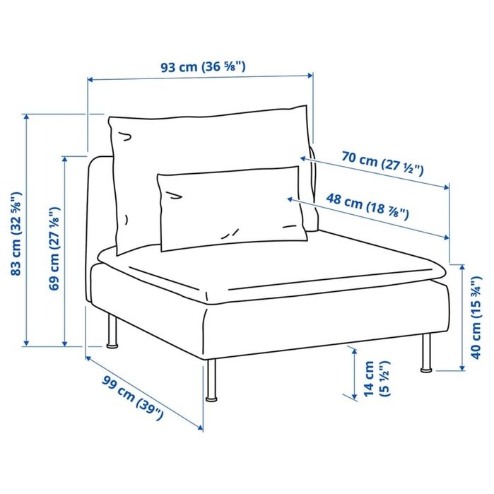 Sofá SÖDERHAMN 2x lugares com chaise longue