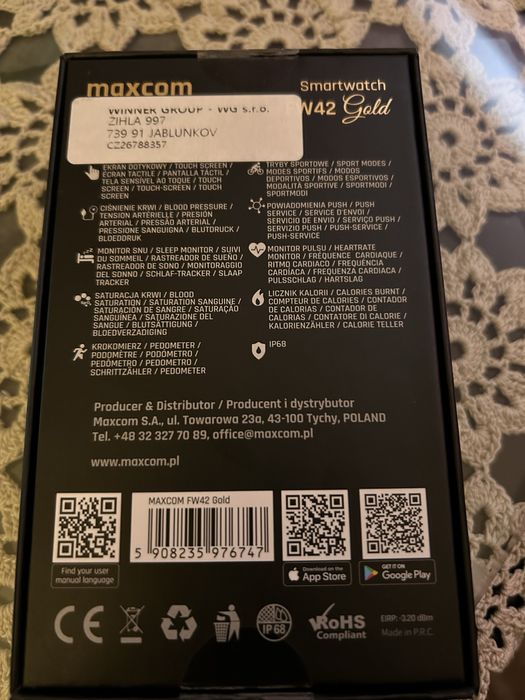 Smartwatch maxcom Fw 42 gold