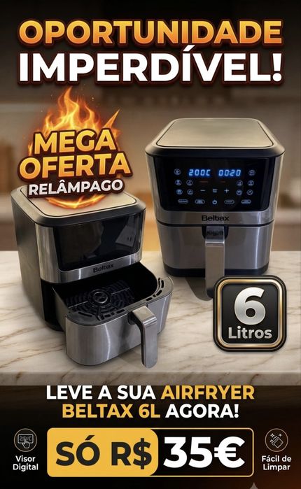 Fritadeira sem óleo AirFryer 6L