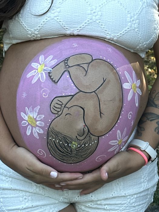 Arte Gestacional Personalizada  - Recordação Única da Gravidez