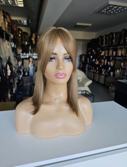 Topper tupet Nel ciemny blond naturalny efekt zagęszczenia tupet 42cm