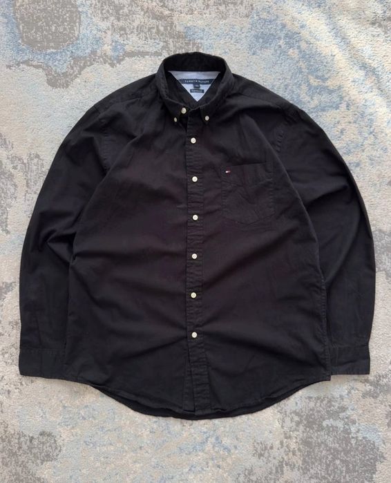 Czarna Męska Koszula Długi Rękaw Tommy Hilfiger Classic Fit L/XL