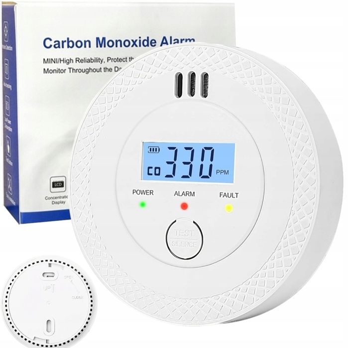 Czujnik czadu gazu tlenku węgla co detektor LCD ALARM dźwiękowy