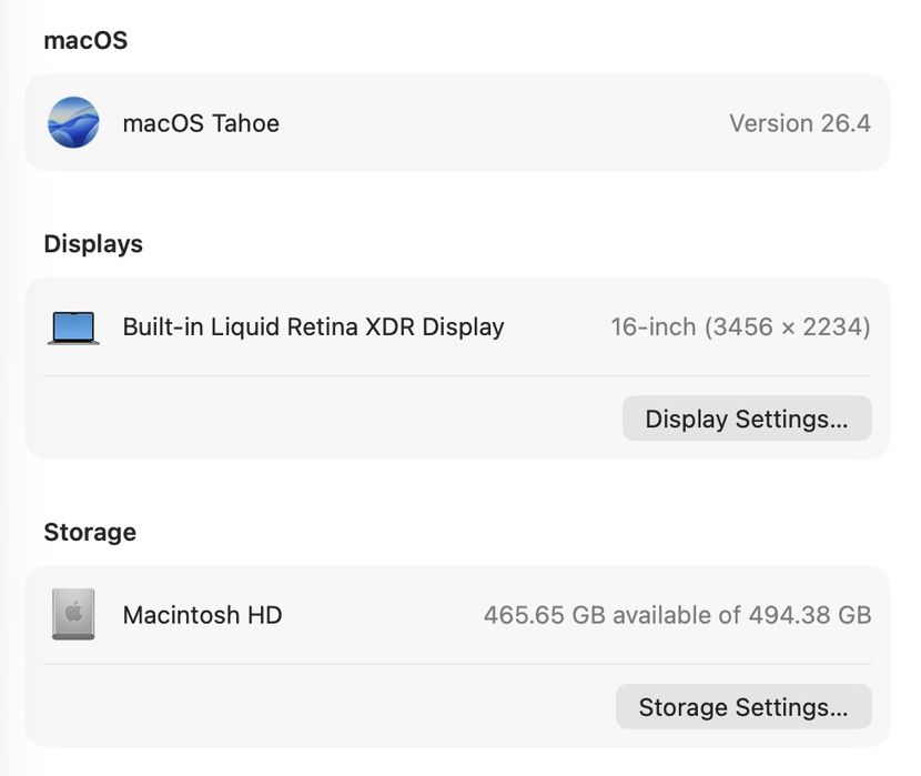 MacBook Pro 16’ 2021 32GB RAM 16 GPU 512GB SSD 88%