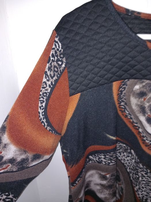 Camisola de padrões animálicos / tigresa / castanha / preta