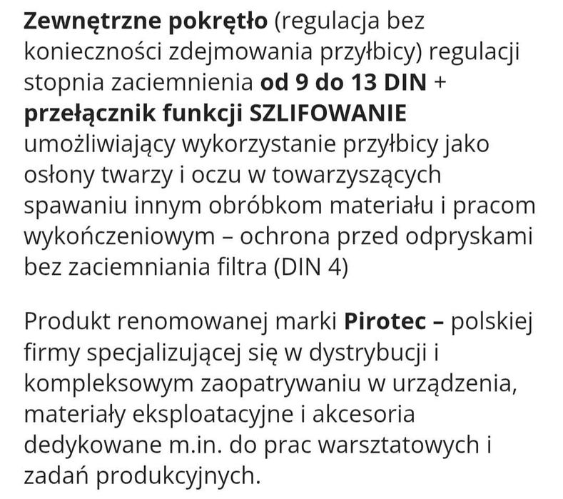 Przyłbica spawalnicza automatyczna  PSS06