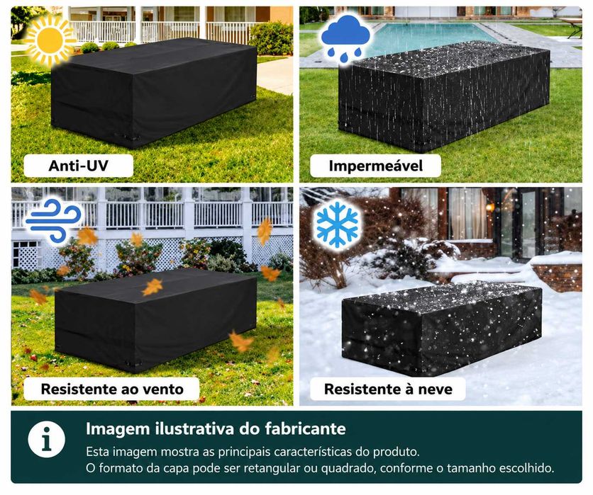 Capa Impermeável para Móveis de Jardim 135x135x74cm - Kovshuiwe