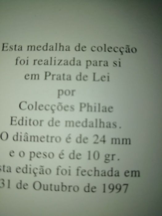 Medalha em prata homenagem Princesa Diana de Gales