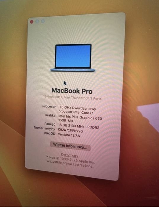 Macbook Pro 16gb Intel Core I7