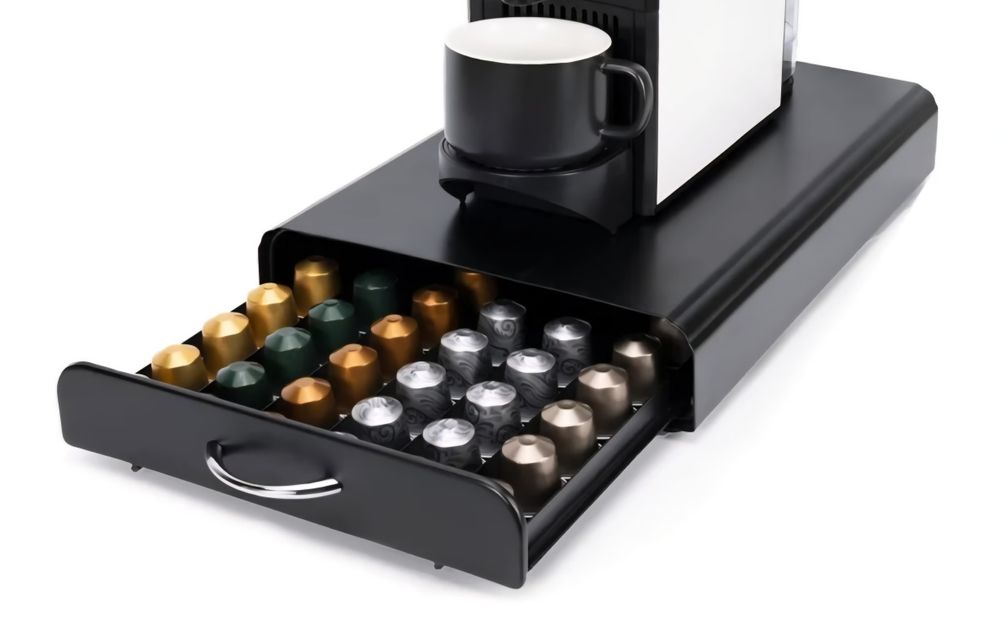 Máquina Nespresso Inissia + gaveta para 60 cápsulas
