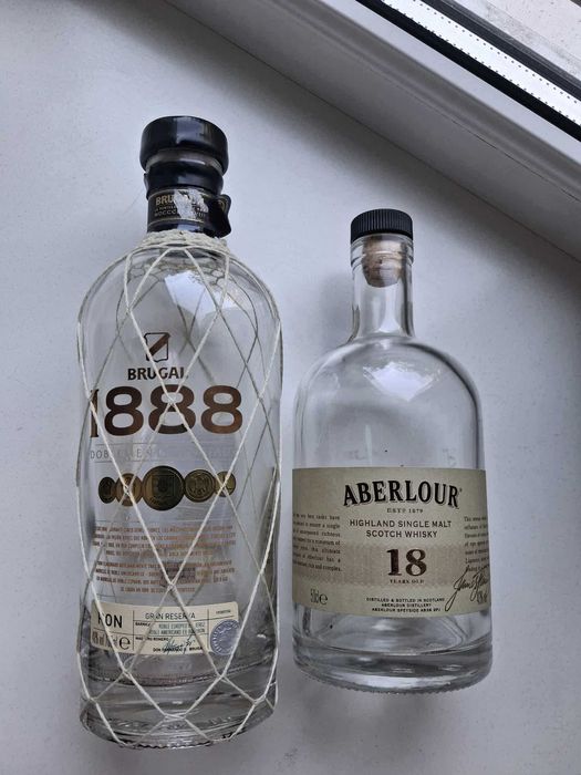 Ром Brugal 1888, виски Aberlour 18, Grappa Alexander - бутылки