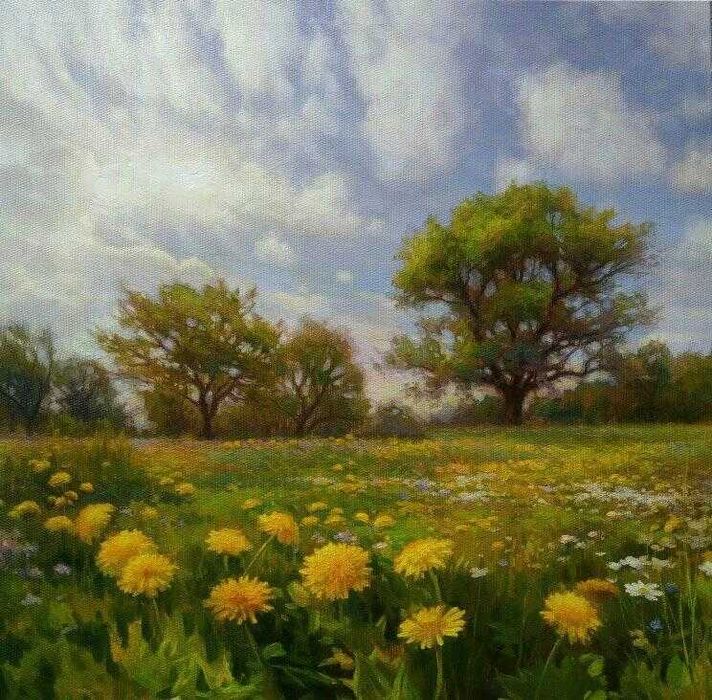 Картины, пейзаж маслом, живопись, масло на холсте