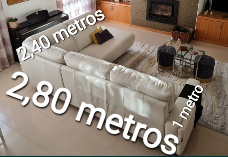 Sofá em 100% pele genuina chateaux D'Arc