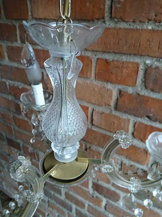 3 ramienny żyrandol szklany styl Glamour rokoko Vintage