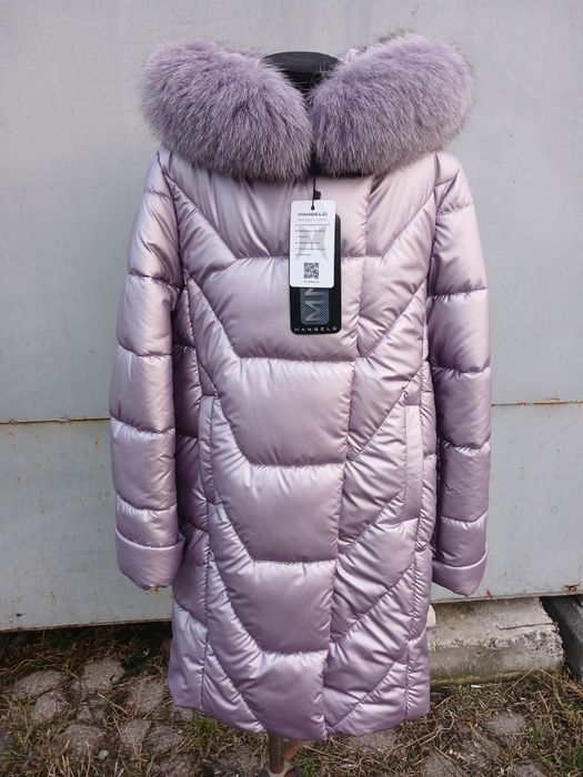 Новинка зимний пуховик  с натуральной опушкой 122-158 см