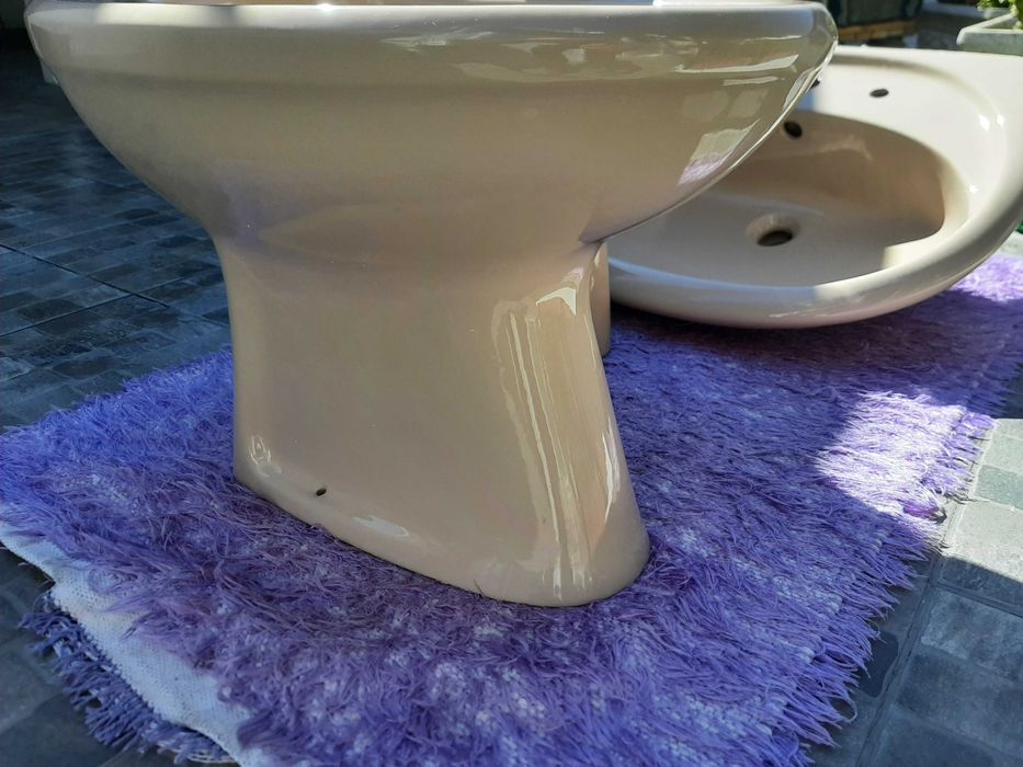 Bidé rosa "Valadares" e bidé rosa sem marca