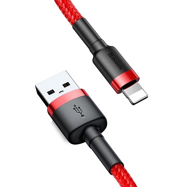 Kabel Baseus Cafule USB-A / Lightning 2.4A QC 3.0/0.5 m - czerwony