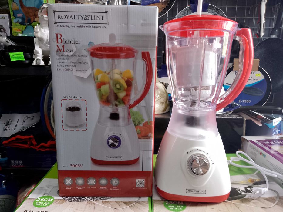 BLENDER KIELICHOWY SZKLANY do owoców i warzyw Kruszy Lód mocny bardzo