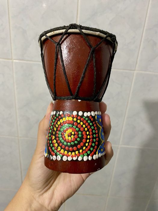 Статуэтка, сувенир, подарок, настоящий африканский барабан, дерево