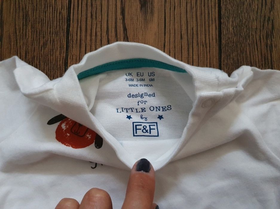 Nowy t-shirt, koszulka dziecięca, biała, F&F, rozm 68