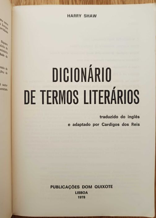 Dicionário de Termos Literários - Harry Shaw