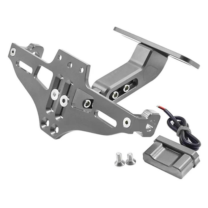 Suporte de Matrícula Universal CNC Alumínio com Luz LED para Moto