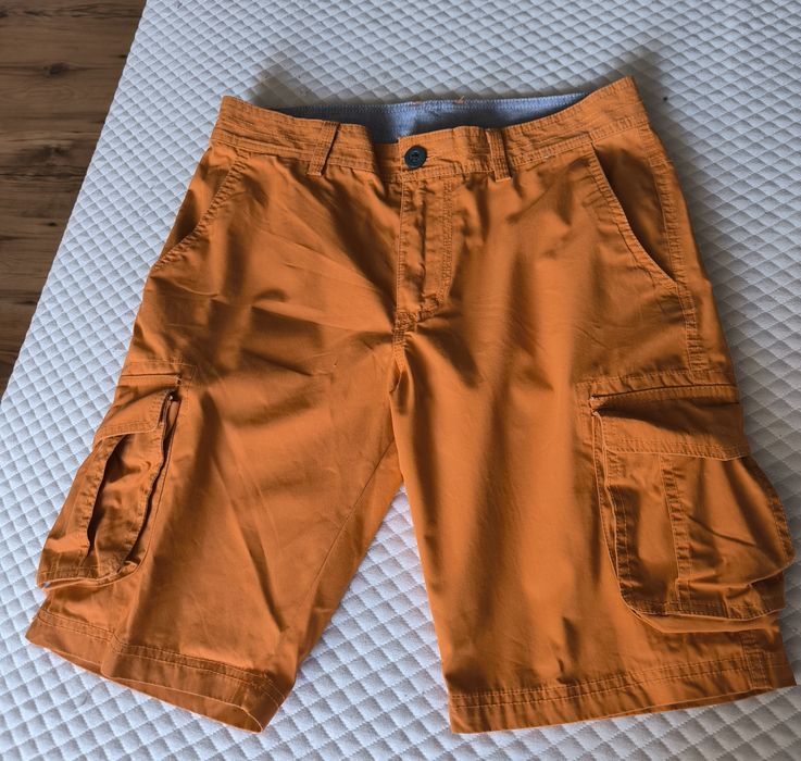 Columbia szorty męskie W30 slim fit cargo pomarańczowe lato bojówki