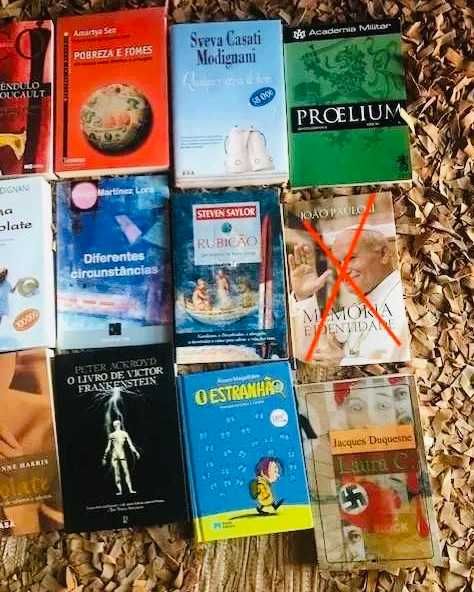Livros de diferentes géneros literários