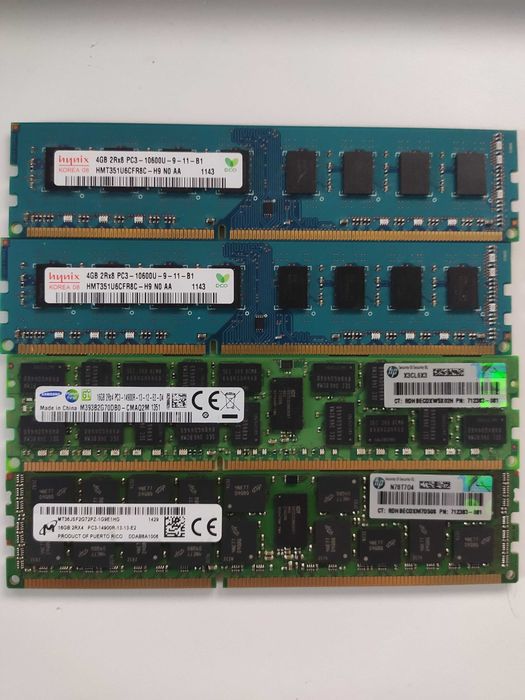 Pamięć RAM DDR3 i DDR4, sprzedam całość, czytaj opis