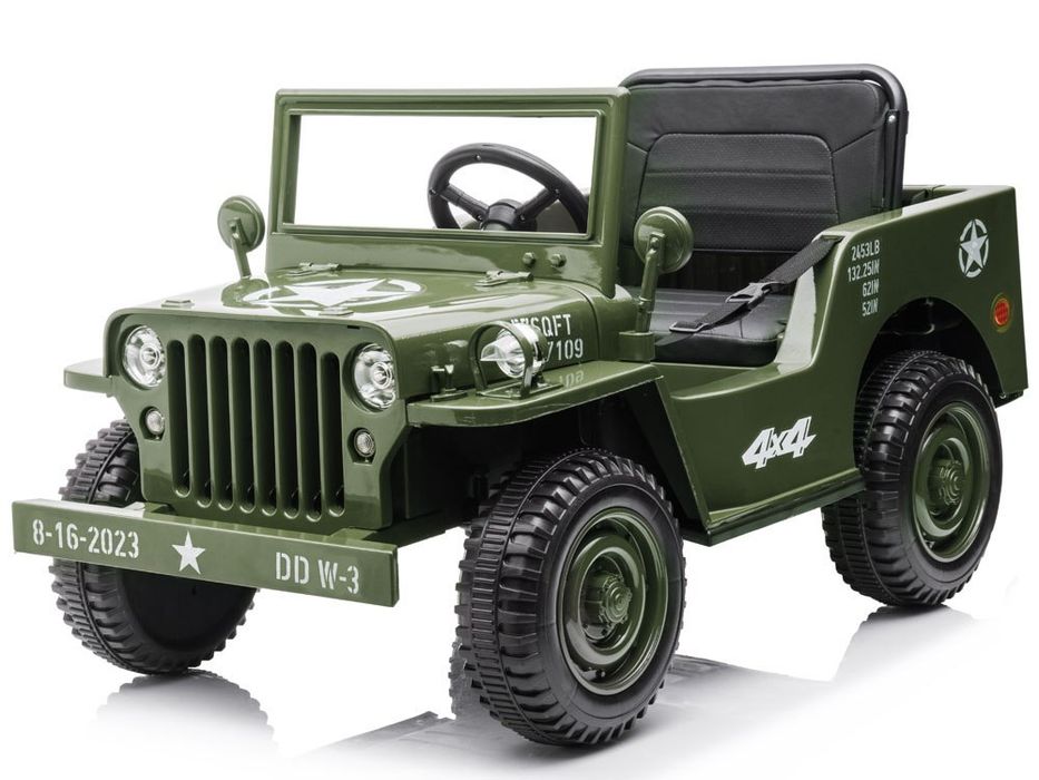 Wojskowe Auto Na Akumulator Willys + Pilot Pa0263
